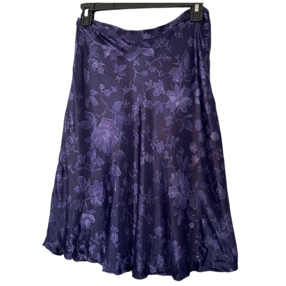 Express Dresses & Skirts - Y2K Vintage Express Marque Deposee Blue Floral Satin Mini Skirt A-Line Small